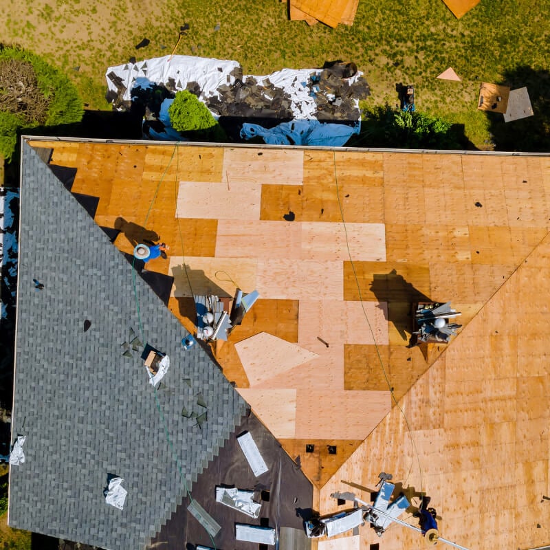 Image showing a team of roofers installing a new roof.